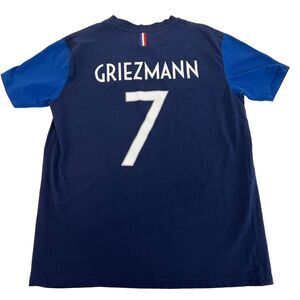 France FFF Soccer Jersey Griezmann #7 Blue Short Sleeve Cotton Weeplay L‎